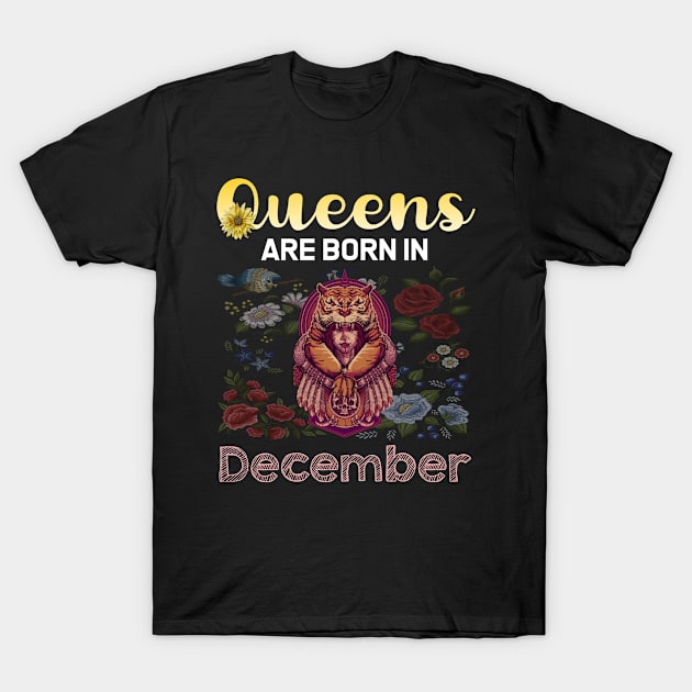 Queen Tiger December T-Shirt by symptomovertake